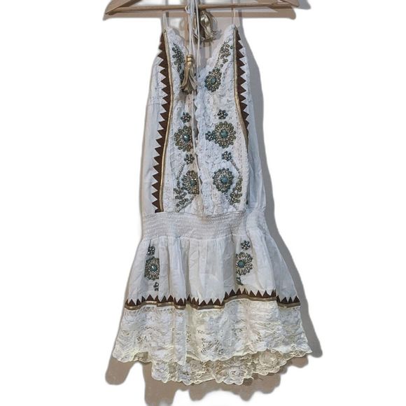 Las Noches Ibiza by Eric and Jack Halter jeweled mini dress size medium/large